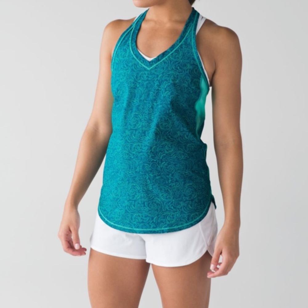 Lululemon Fast Lane Singlet Foli Manifesto Bali Breeze Tofino Teal / Bali Breeze